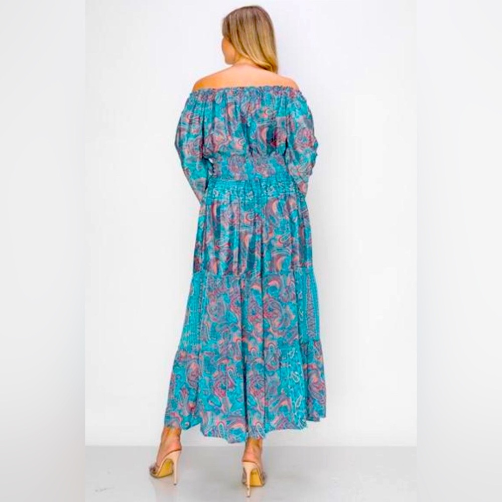 ❤️‍🔥HOT DEAL❤️‍🔥 Bohemian Paisley Print Long Sleeve Dress - Picture 2 of 13